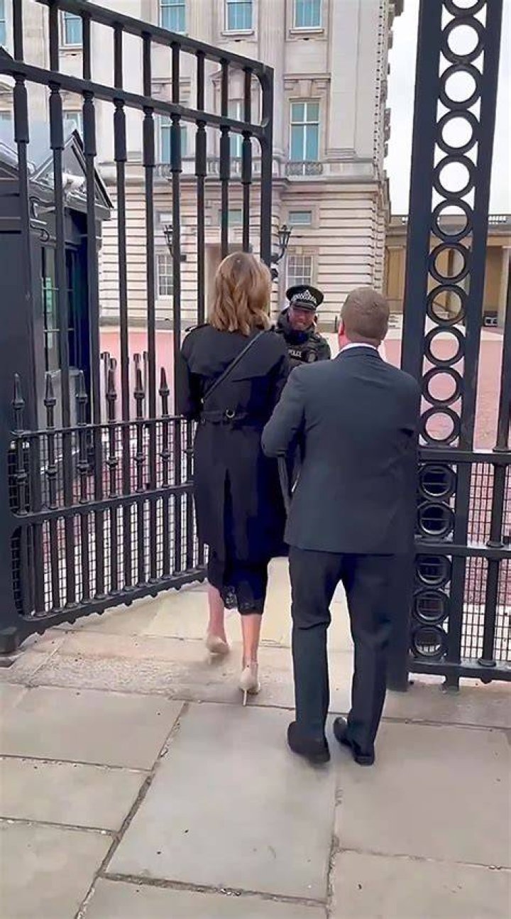 A guard let Savannah into the gates of Buckingham Palace right before the video ended