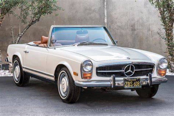 A Mercedes 280SL Pagoda was seen manoeuvred into the cleverly designed space.