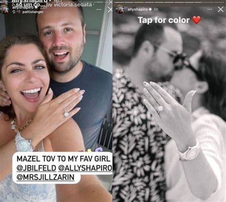  Ally showed off a large ring on her left hand, although it is not clear if they were engaged