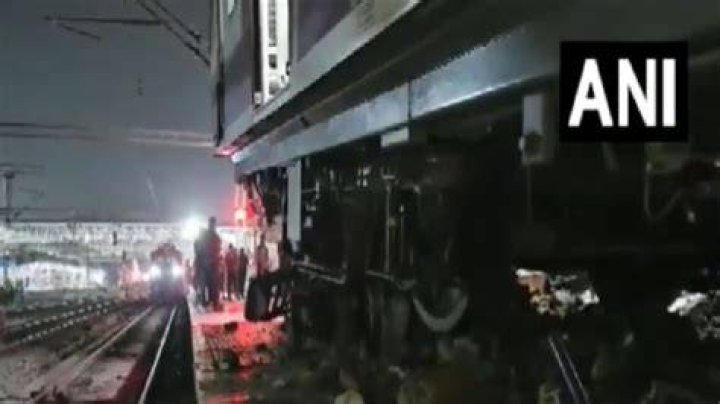 An EMU train had derailed and rammed into the platform at