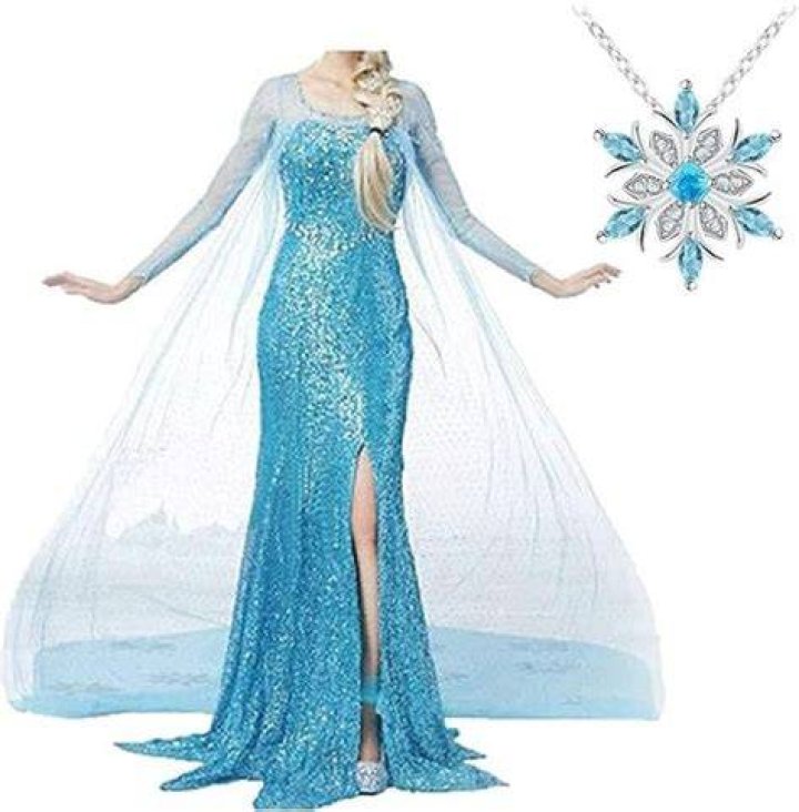 Big-On-Sale Princess Dress for Women Adults Fancy Party Dress Up Halloween Cosplay Costume (M,elsa1)