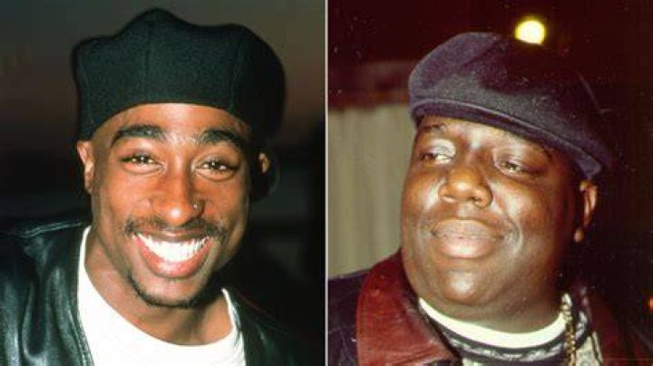 Biggie, left, and Tupac, right, were close friends before they fell out during a bitter rap rivalry