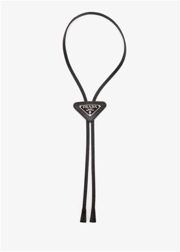 Black Saffiano leather bolo tie Prada