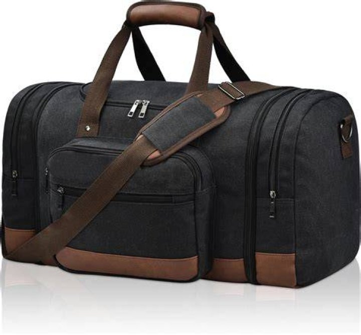 black travel duffel bag