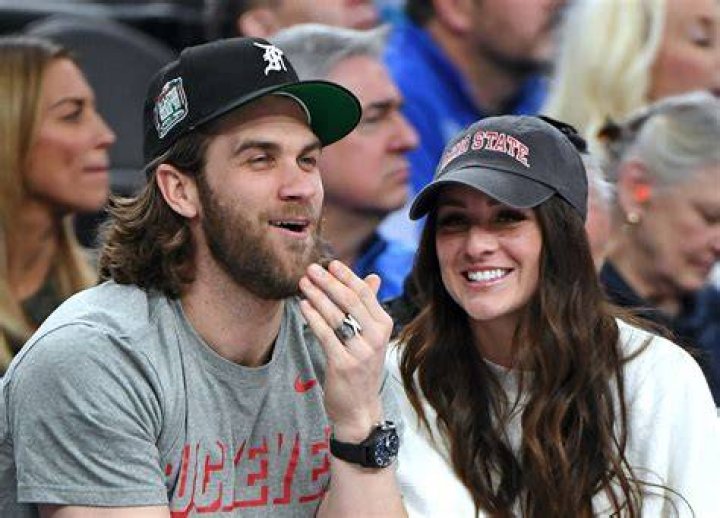 Bryce Harper with his wife Kayla Harper during the playoffs