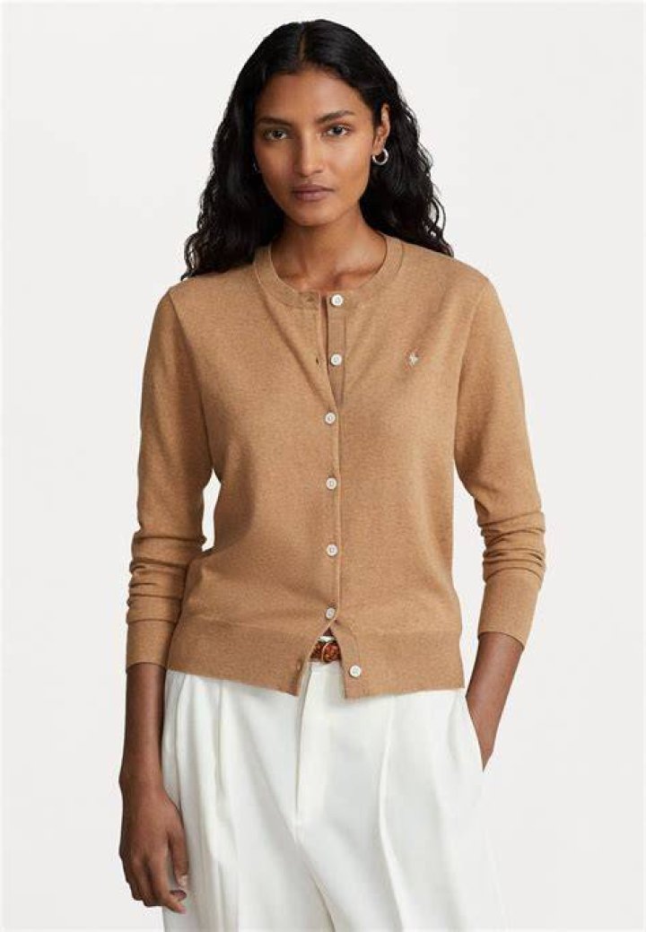 camel cardigan