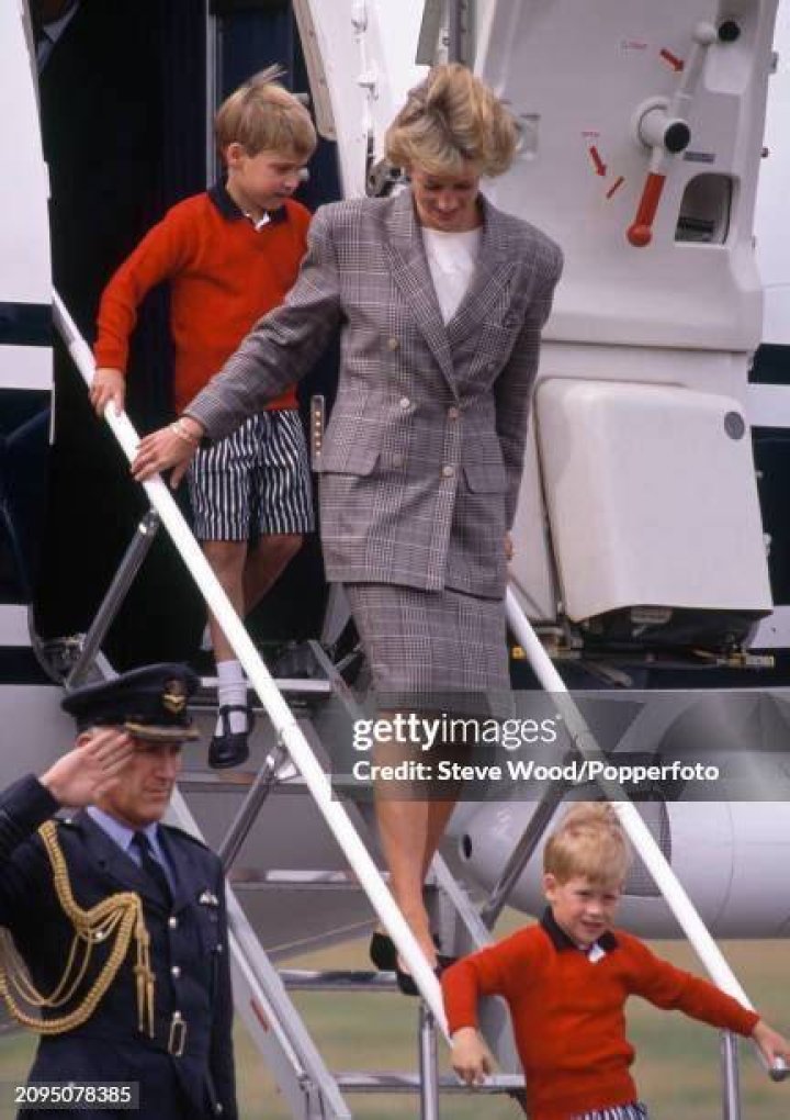 Diana Clinton in flight with her son, Alexander Lowe