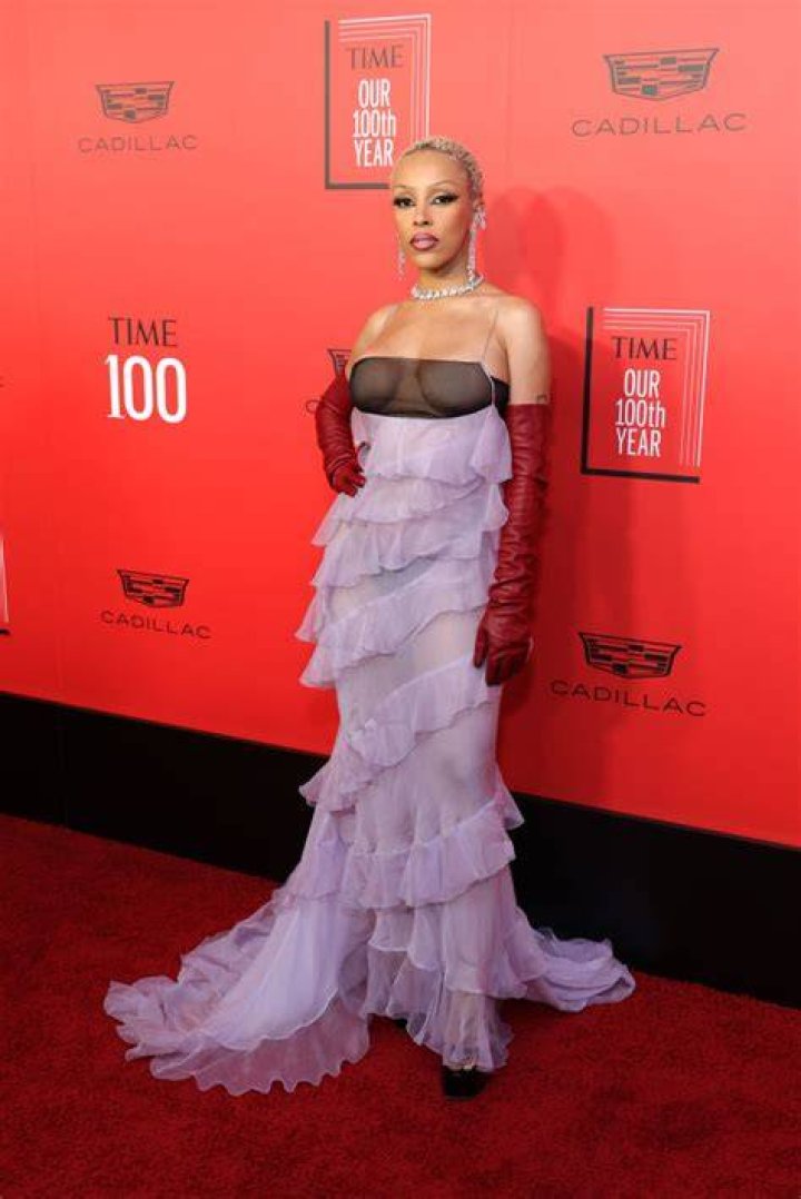 Doja Cat in a sheer dress on her LA red carpet