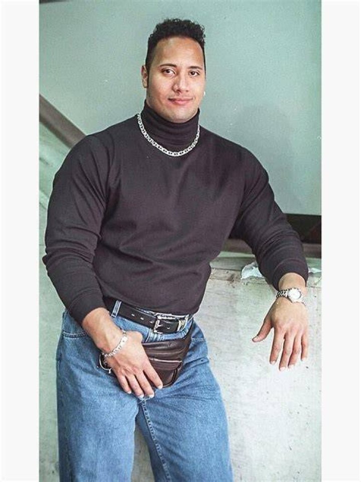 "Dwayne "The Rock" Johnson Classic 90's turtleneck photo" Canvas Print for Sale by