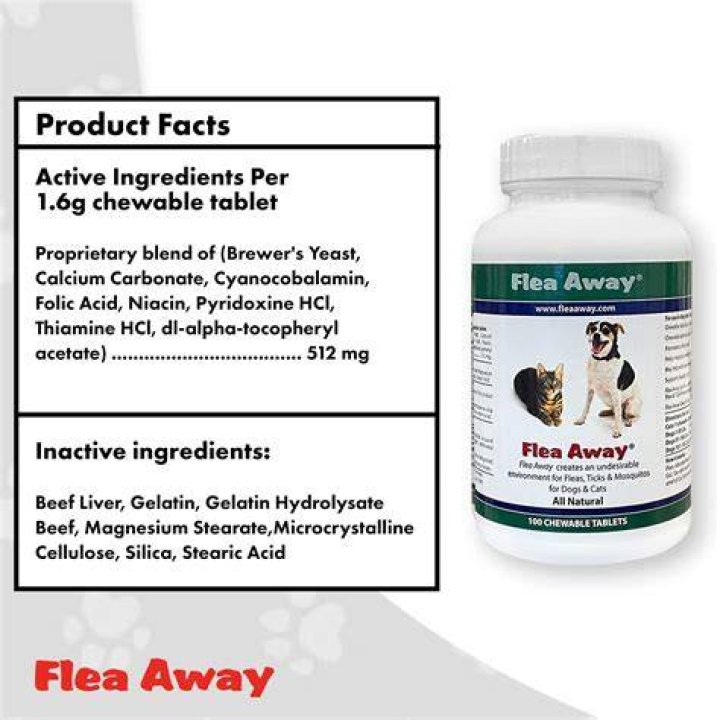 Flea Away All Natural Supplement for Fleas, Ticks, and Mosquitos Prevention for Dogs (1)