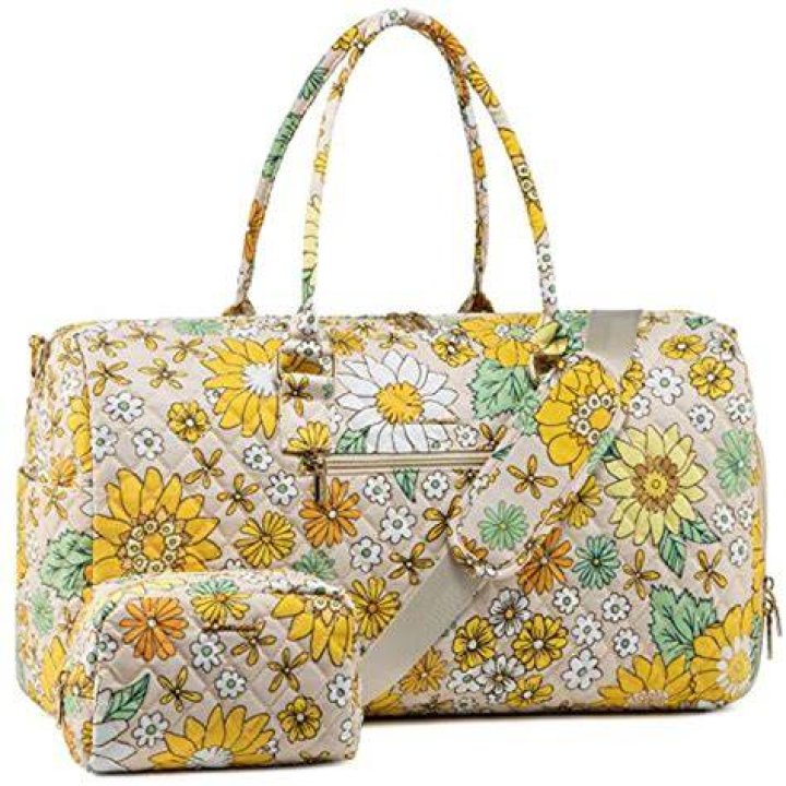 floral duffel bag