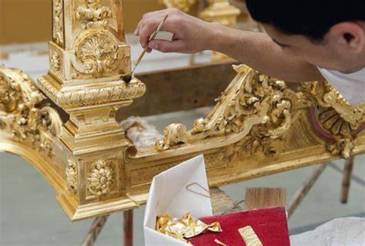 Gilding is a decorative technique for applying fine gold leaf or powder to solid surfaces