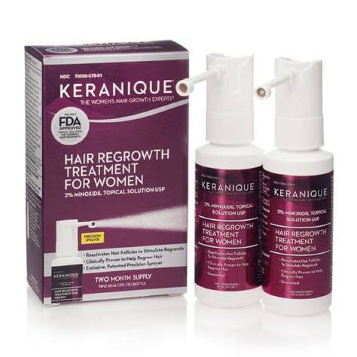 Keranique Keranique Hair Regrowth Treatment w/ Extended Nozzle, 2 Minoxidil, 60 Days