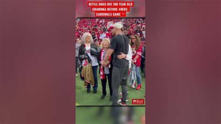 Kittle hugs his 100 year old grandma before the 49ersCardinals game ️💯 NBC Sports BA