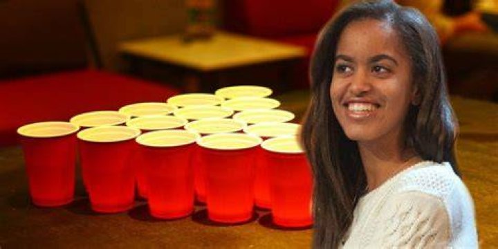 Malia Obama beer pong
