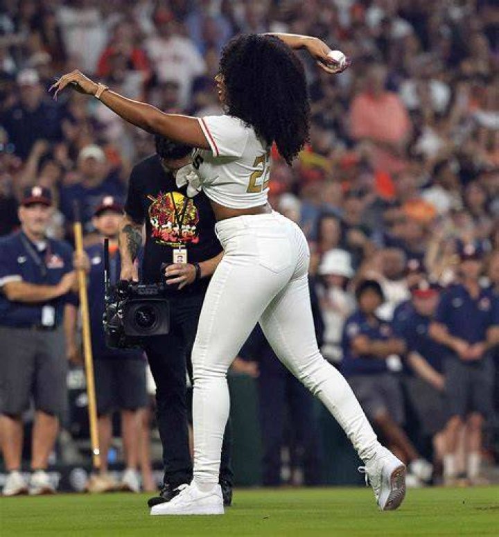 Megan Thee Stallion Throws the First Pitch at Houston Astros' Opening Day Game