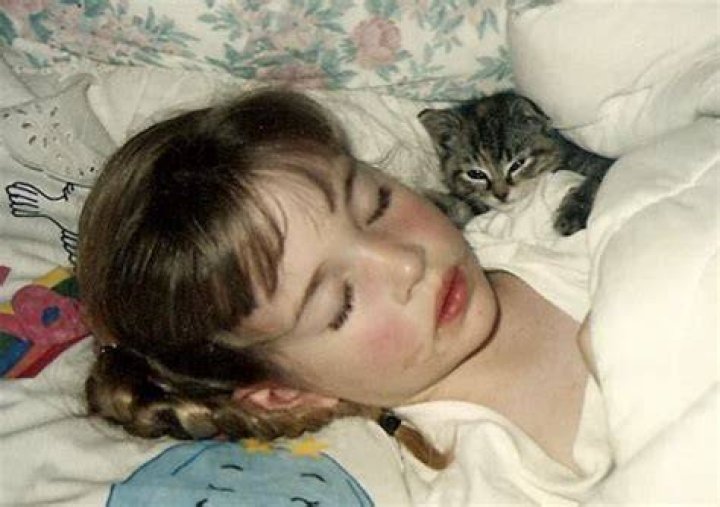 Morgan with her Kitten.