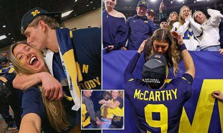 Outgoing Michigan star JJ McCarthy gets engaged to the woman his father appeared to grope during