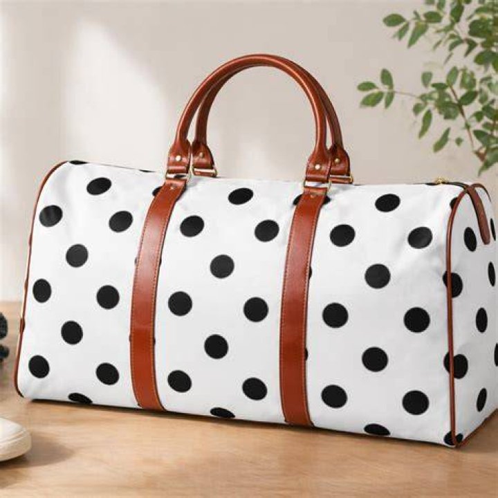 polka dot duffel bag