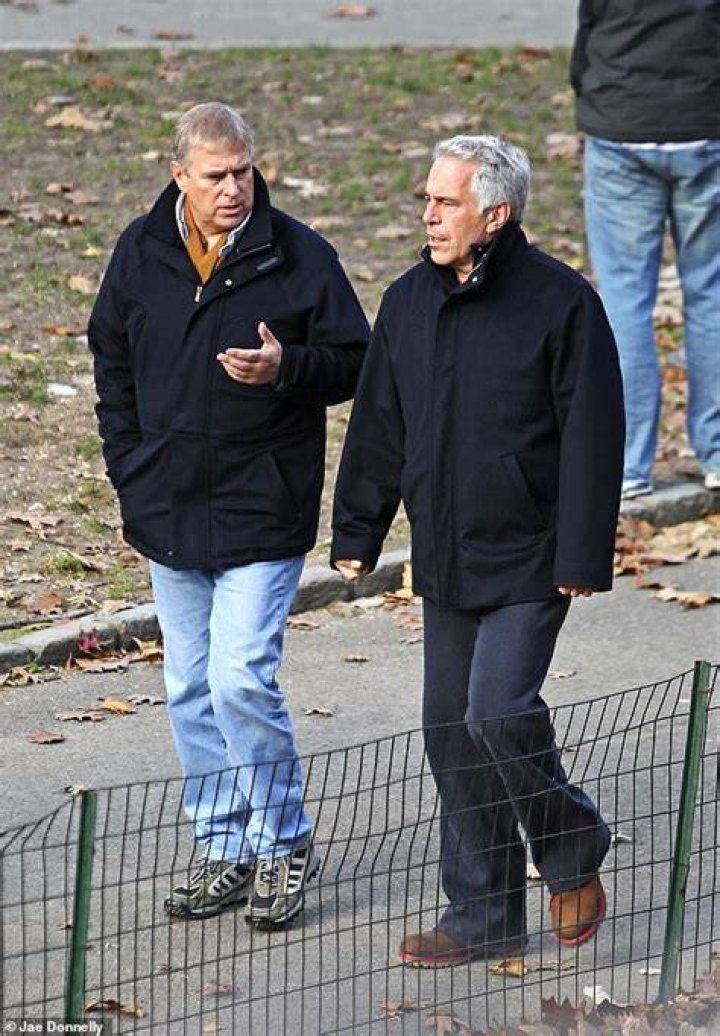 Prince Andrew pictured with Jeffrey Epstein