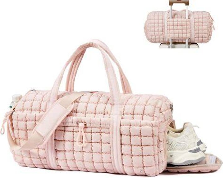 quilted duffel bag