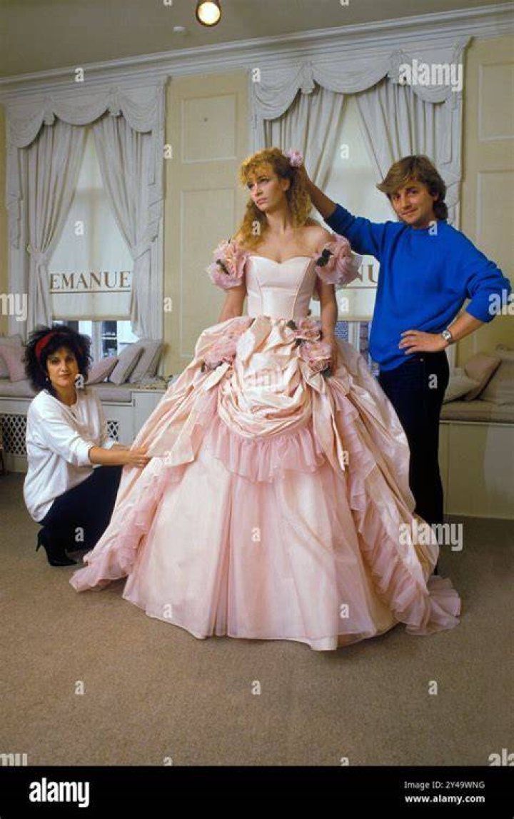 Royal dress designer David Emmanuel was on hand to help Sally