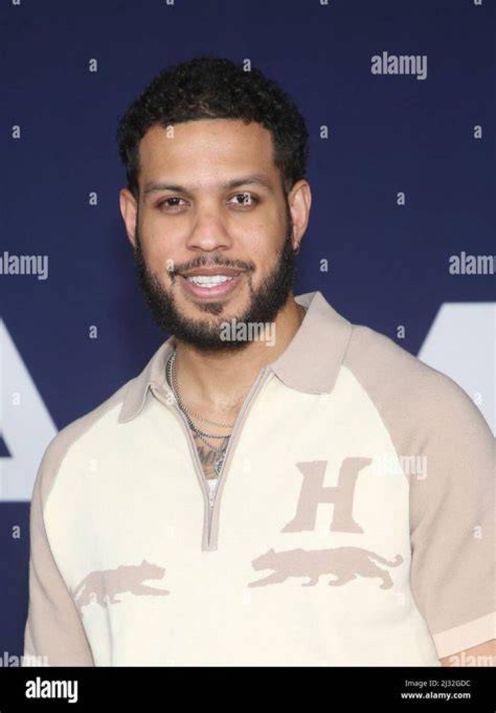 Sarunas Jackson at the Los Angeles premiere of Ambulance at the Academy Museum of Motion Pictures on April 4, 2022, in Los Angeles, California