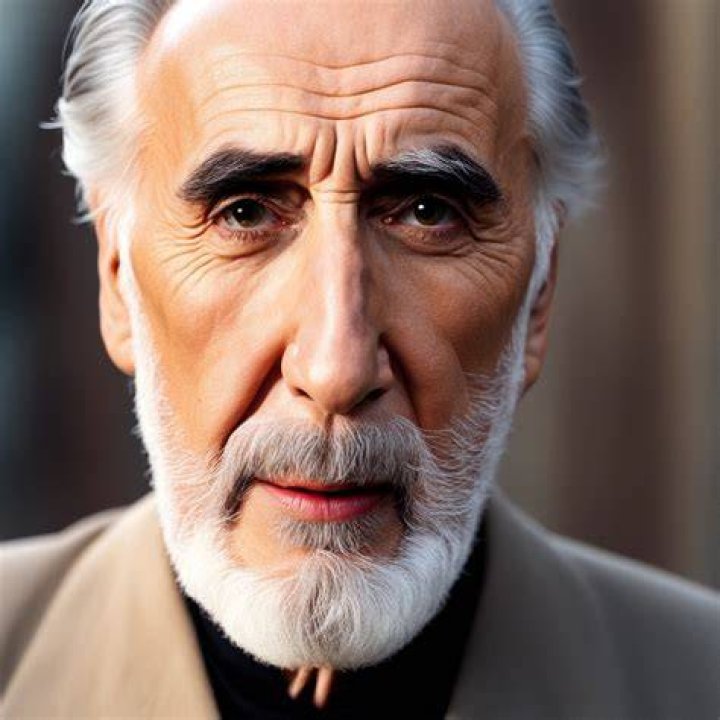 Sir Christopher Lee, who has signed the replica weapon, in The Man with the Golden Gun
