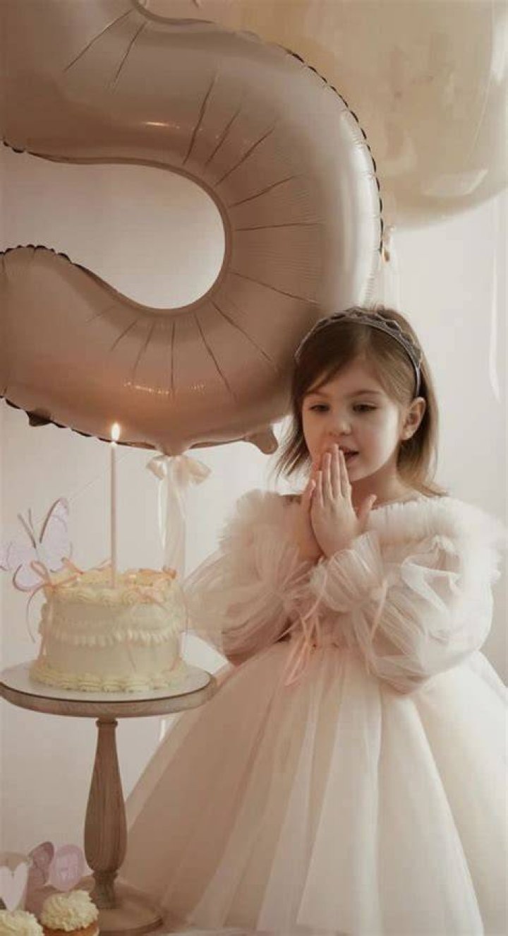 The birthday girl wore a fun happy birthday crown in another photo