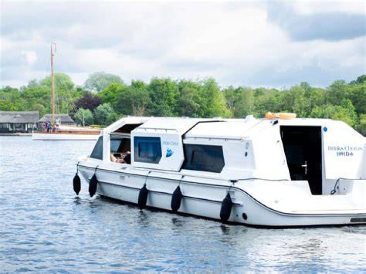 The boat boasts a space-age cockpit styled after a Lambo dashboard
