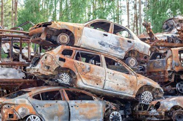 The car was destroyed in the fire