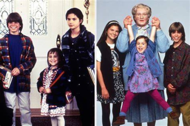 The child stars of Mrs Doubtfire (L-R) Lisa Jakub, Mara Wilson and Matthew Lawrene