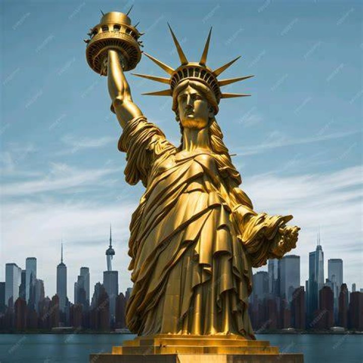 The gold Statue of Liberty as seen on the Sacagawea/Presidential dollar mule.