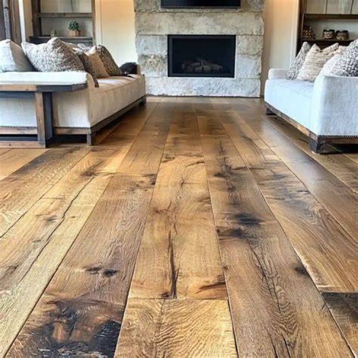 The home has wood flooring throughout