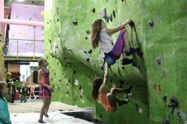 The kids are seen climbing onto the bookcase when it falls on top of them