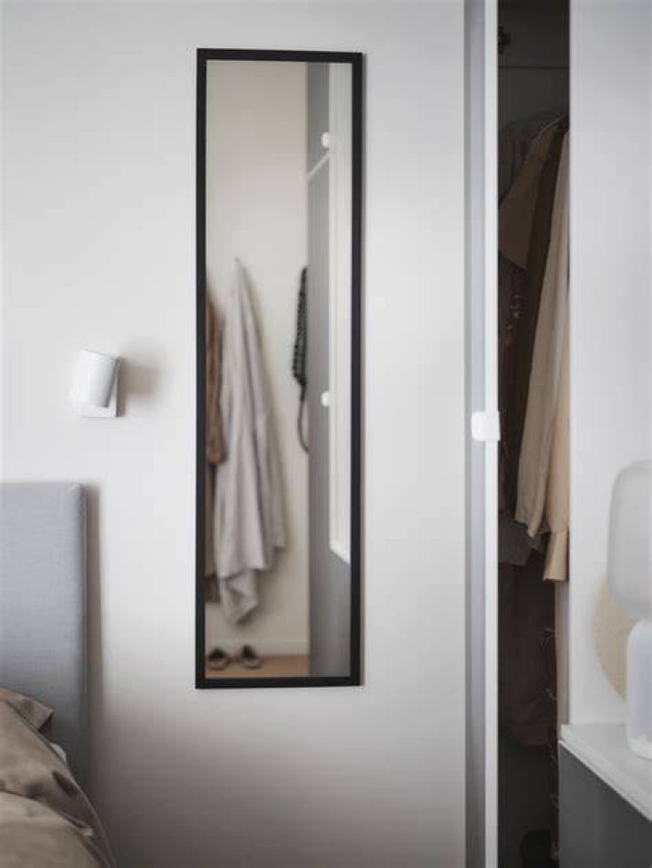 The mirror came from Ikea and the wall tiles from Amazon