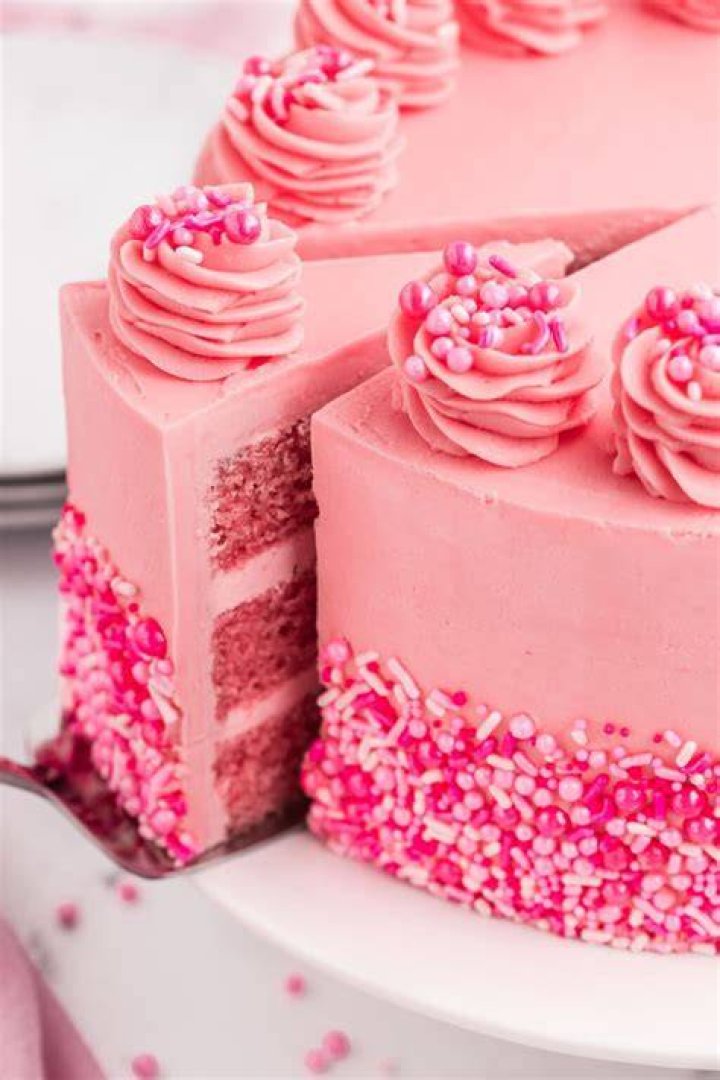 The pink cake was a showstopper