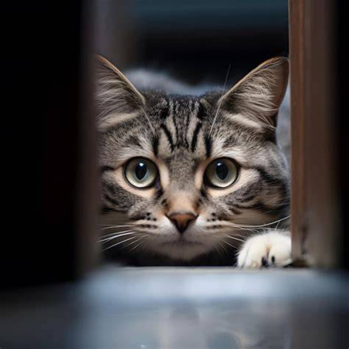 The sneaky cat was in the trees