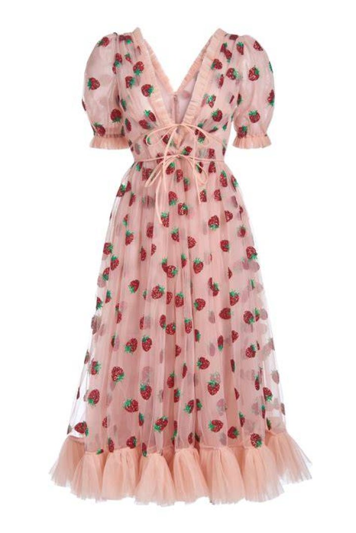The Strawberry Midi Dress by Lirika Matoshi.