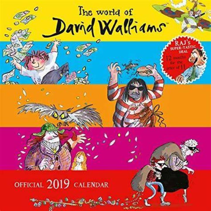 This David Walliams calendar includes funny quotes and cartoons
