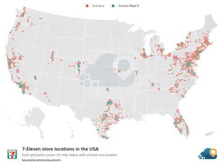 U.S. 7Eleven Locations Map Wondering Maps